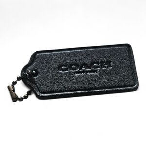 Coach Midnight Black Leather Tag